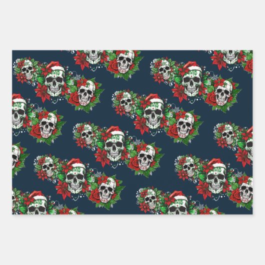 Gotische Kerstmis schedel inpakpapier (Voorkant 2)