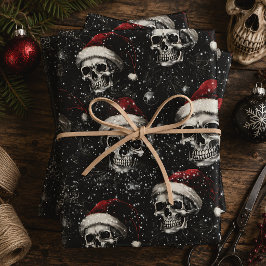 Gotische Kerstmis Schedels Creepmas Inpakpapier Vel