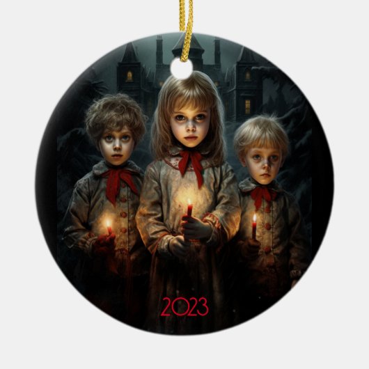 Gotische Kerstmis Verleden Keramisch Ornament (Voorkant)