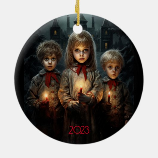 Gotische Kerstmis Verleden Keramisch Ornament (Achterkant)