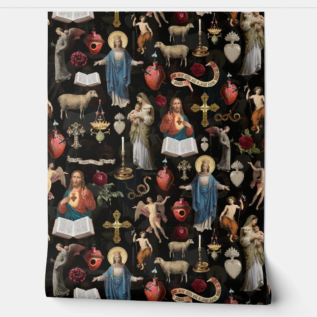 Gotische Kerstredder van de wereld - Jezus Christu Behang (Afrollen)