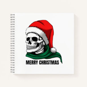 Gotische Kerstschedel met Kerstmannenhoed – Altern Notitieboek