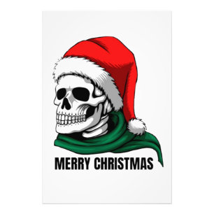 Gotische Kerstschedel met Santa-hoed Foto Afdruk