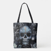 Gotische Kerstschedel Winter Botanisch Tote Bag (Achterkant)
