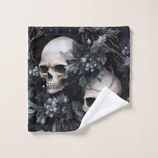 Gotische Kerstschedels Bad Handdoek (Wasdoekje)