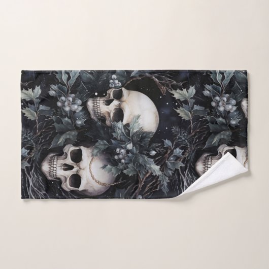 Gotische Kerstschedels Bad Handdoek (Handdoek)