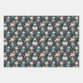 Gotische Kerstschedels in Santa Hats Gothmas Inpakpapier Vel (Voorkant 2)