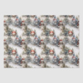 Gotische Kerstschedels Rode Kerstman Hoeden Vakant Tissuepapier (Voorkant)