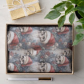 Gotische kerstvakantie schedels in rode kerstmutse tissuepapier (Geschenk)