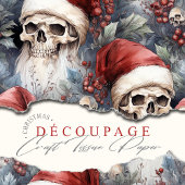 Gotische kerstvakantie schedels in rode kerstmutse tissuepapier