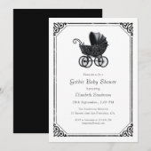 Gotische kinderwagen baby shower uitnodiging (Voorkant / Achterkant)