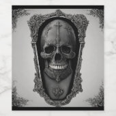 Gotische kist wijn etiket (Enkel label)