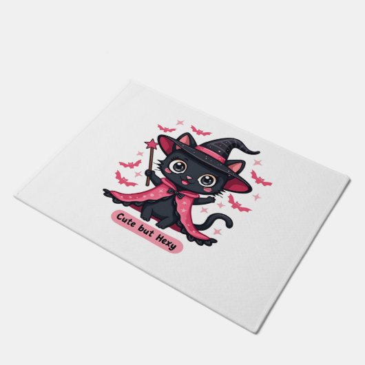 Gotische kitten in roze - lief, maar betoverd Over Deurmat (Schuin)