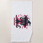 Gotische kitten in roze - lief, maar betoverd Over Strandlaken (Voorkant)