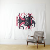 Gotische kitten in roze - lief, maar betoverd Over Wandkleed (In Situ (horizontaal))