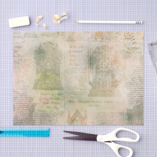 Gotische klok Ephemera Tissuepapier (Craft)