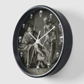 Gotische klok met dans van de dood en schedels (Hoek)