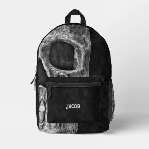 Gotische koele zwart-witte schedel bedrukte rugzak