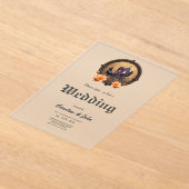 Gotische koets met raven en Rozen. Acryl Uitnodigingen (Laagn)