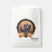 Gotische koets met raven en Rozen Bedankzakje (Voorkant)