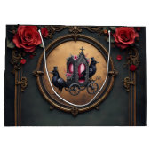 Gotische koets met raven en Rozen. Groot Cadeauzakje (Achterkant)