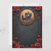 Gotische koets met raven en Rozen. Kaart (Achterkant)