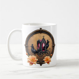 Gotische koets met raven en Rozen. Koffiemok