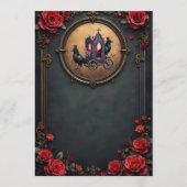 Gotische koets met raven en Rozen. Menu (Achterkant)