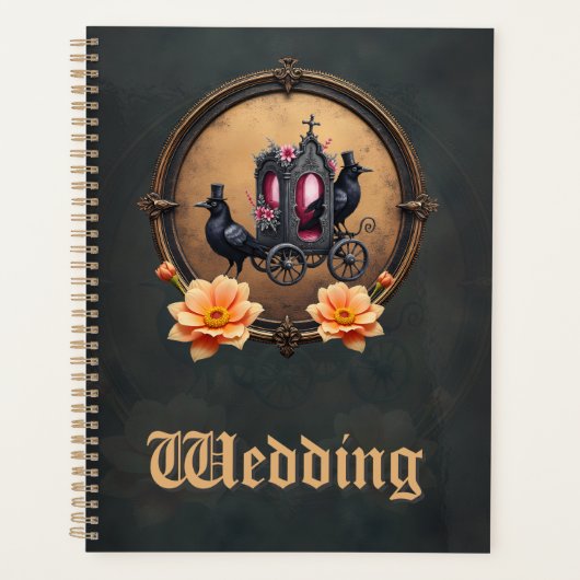 Gotische koets met raven en Rozen Planner (Voorkant)