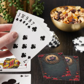 Gotische koets met raven en Rozen. Pokerkaarten (Insitu)