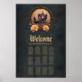 Gotische koets met raven en Rozen. Poster (Voorkant)