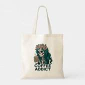 Gotische koffieliefhebber skeleton design shirts tote bag (Achterkant)