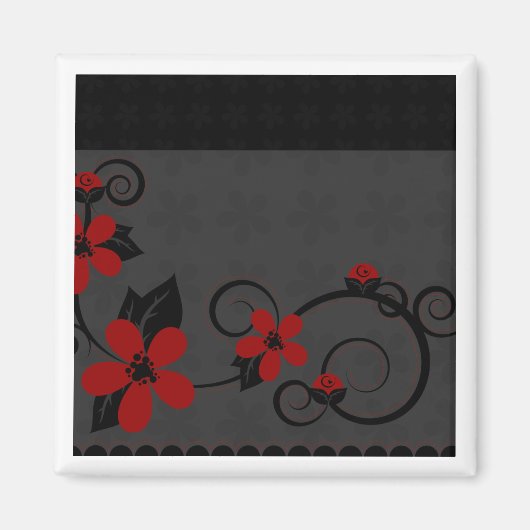 Gotische Kokeshi Kimono Design Magnet (Voorkant)