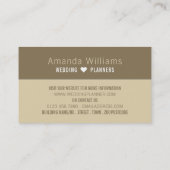 Gotische kolommen, bruiloft-evenementplanner visitekaartje (Achterkant)