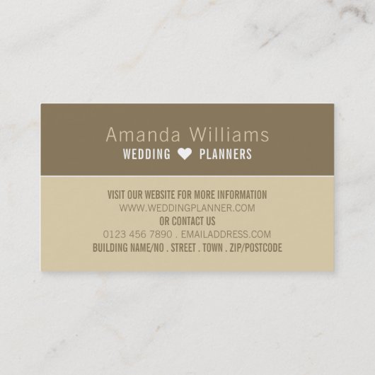 Gotische kolommen, bruiloft-evenementplanner visitekaartje (Achterkant)