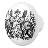 Gotische Konijn Anatomie Keramische Knop (Rechts)
