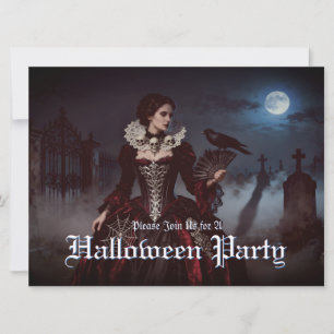 Gotische koningin op het kerkhof van Moonlit