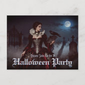 Gotische koningin op het kerkhof van Moonlit Feestdagenkaart (Voorkant)