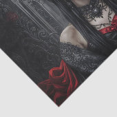 Gotische Koningin Portret Decoupage | Donkere Vamp Tissuepapier (Detail)