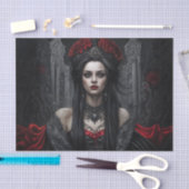 Gotische Koningin Portret Decoupage | Donkere Vamp Tissuepapier (Craft)