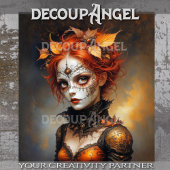 Gotische koningin van de herfst decoupage tissuepapier