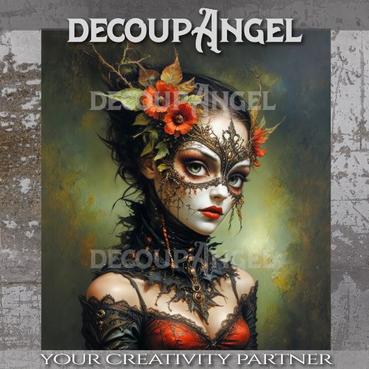 Gotische koningin van de lente decoupage tissuepapier