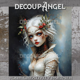 Gotische koningin van de winter decoupage tissuepapier