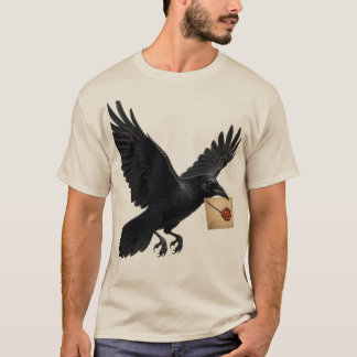 Gotische Kraai Bodeschapsdienst Met Vintage Envelo T-shirt
