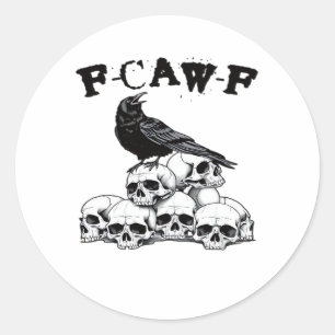 Gotische Kraai F Kraai F Raaf Schedel Halloween Gr Ronde Sticker