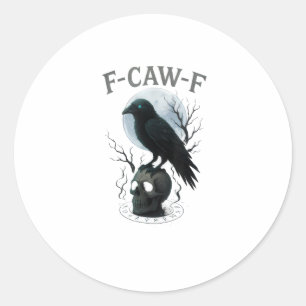 Gotische Kraai F Krassende F Raaf Schedel Hallowee Ronde Sticker