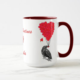 Gotische kraai & liefde hart Valentijnse  Mok