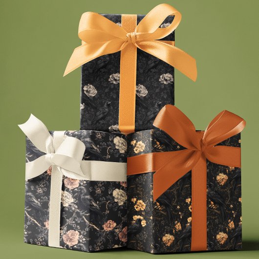 Gotische Kraai Raven Bloem Inpakpapier Vel