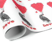 Gotische kraai Valentijnse houden van hart Cadeaupapier (Rol Hoek)