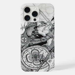 GOTISCHE KRIJGERS Zwart Witte Fantasie iPhone 15 Pro Max Hoesje